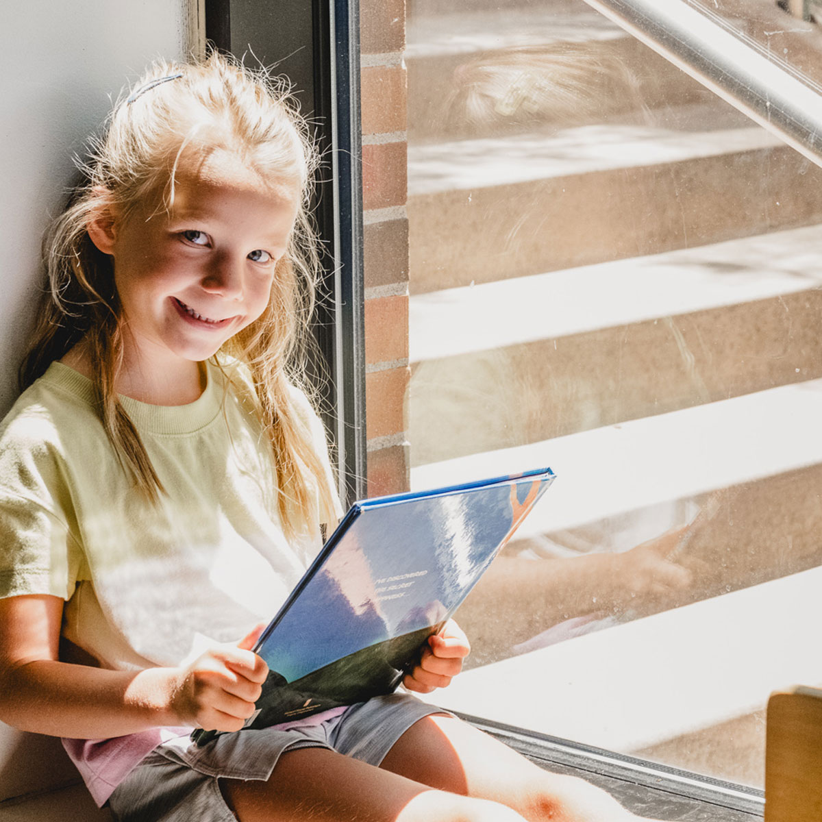 Girl reading book