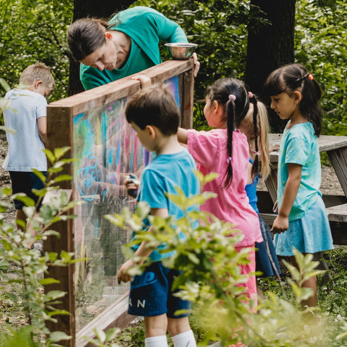 Kids outdoor painting