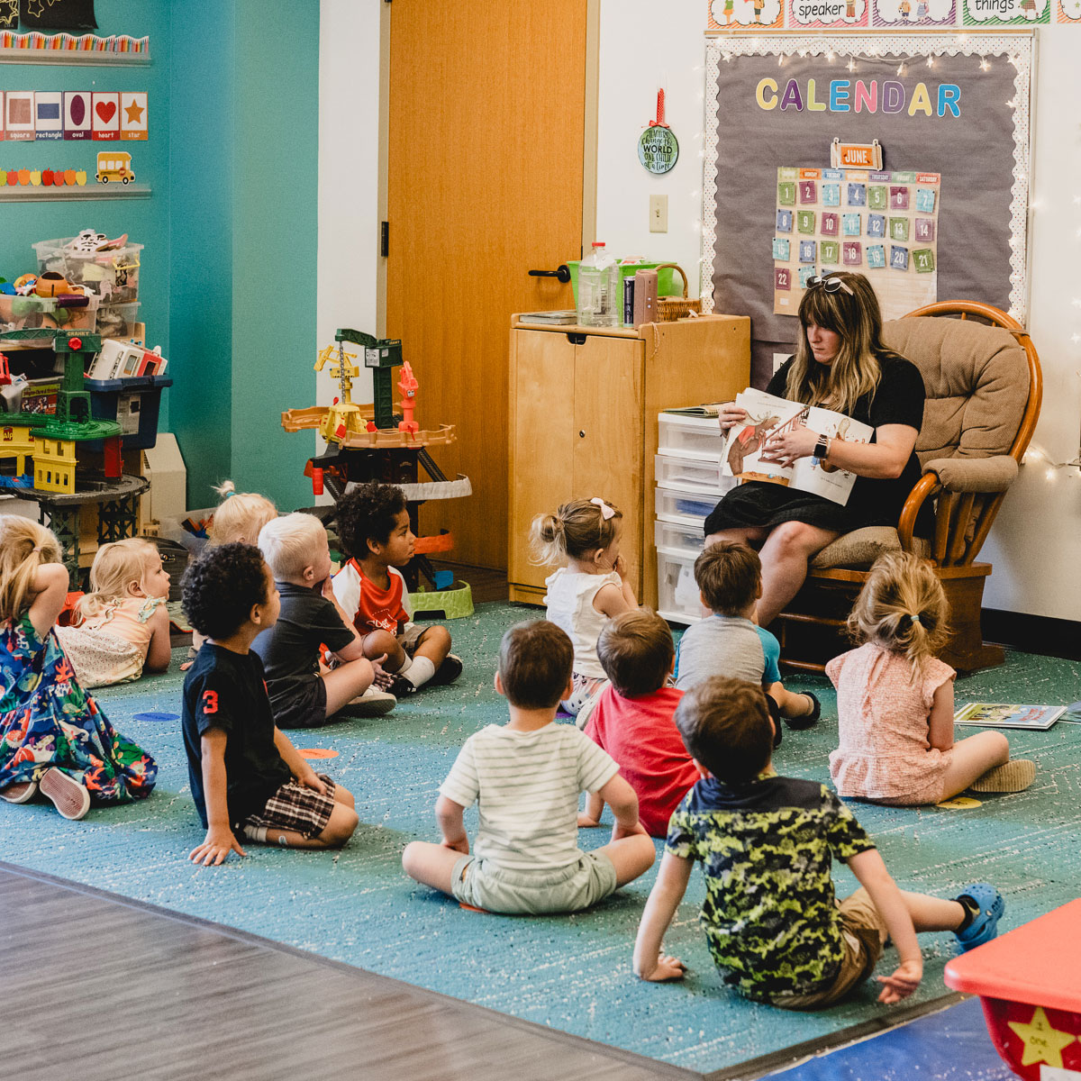 Kids classroom reading time