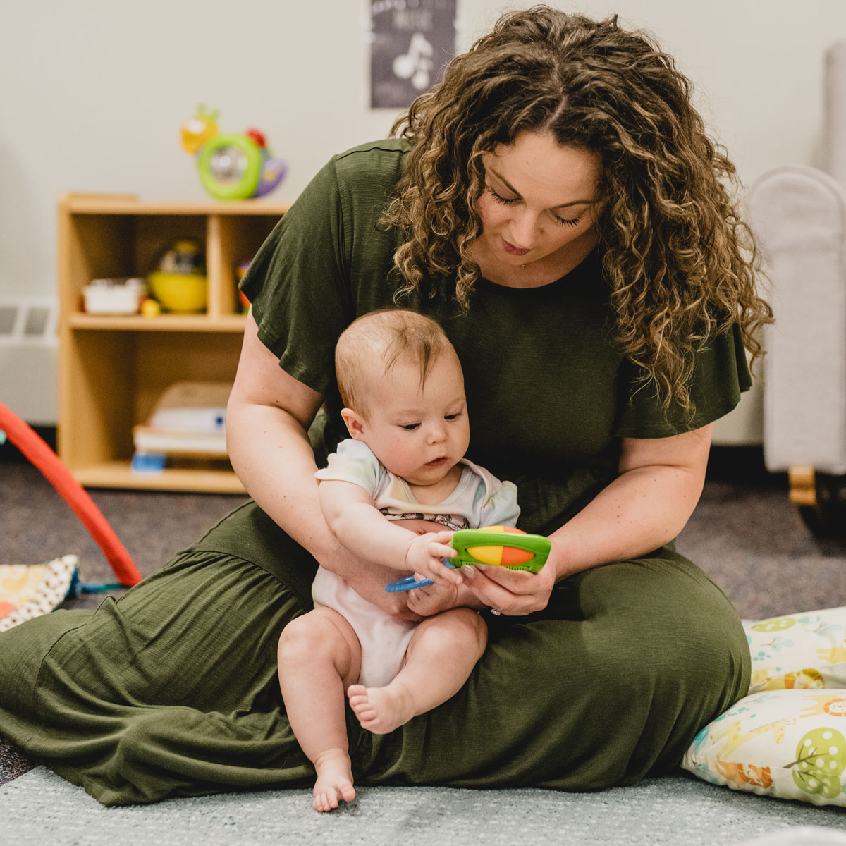 Teacher with baby
