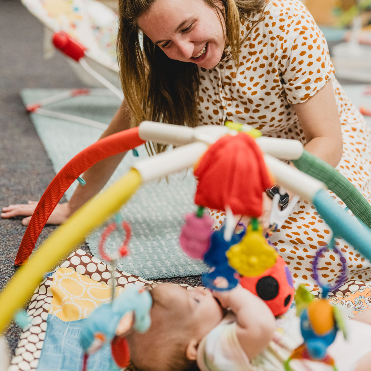 Teacher with baby