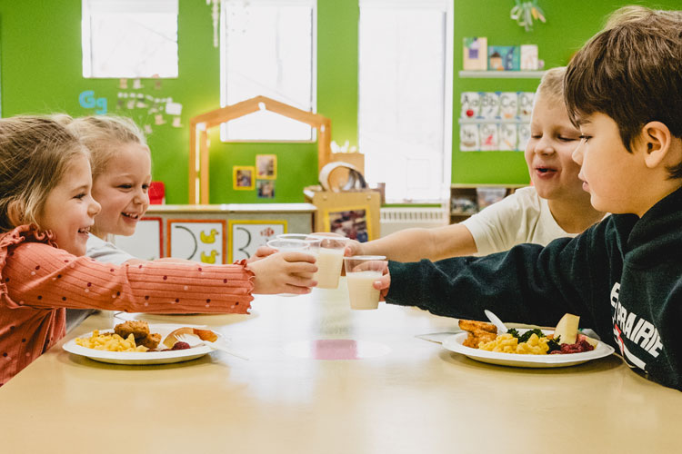 Kids enjoying nutritious meal